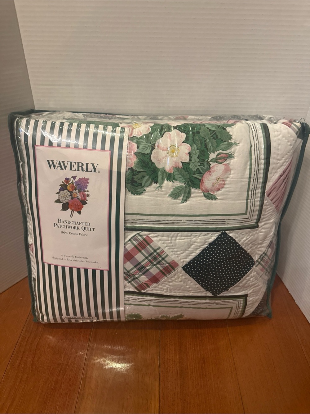 VTG Waverly Rose Print Shop Patchwork Quilt KING Cotton Floral Cottagecore NIP